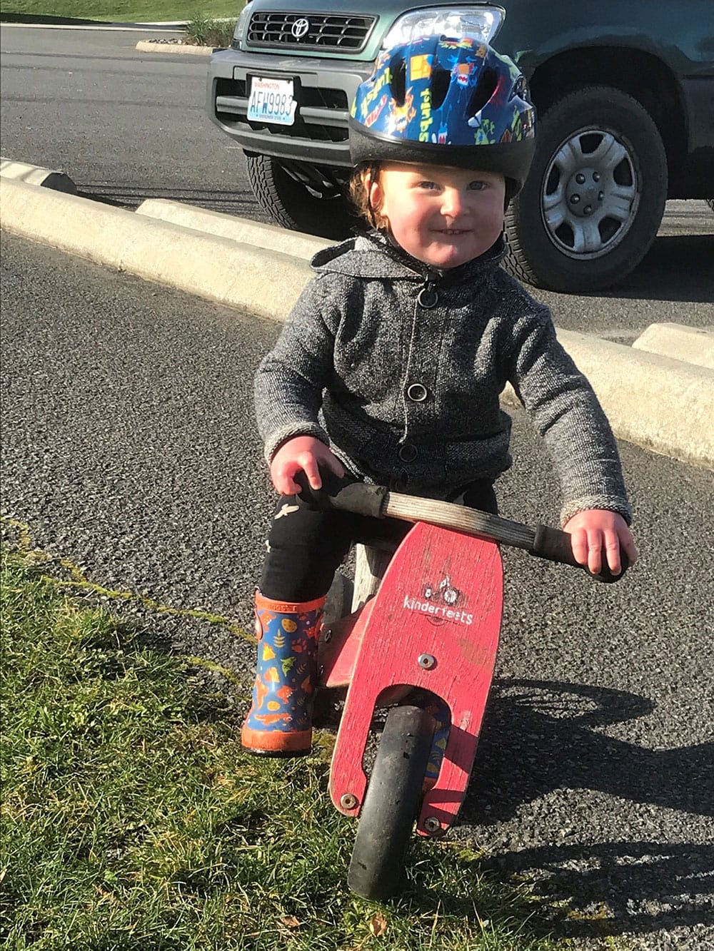 Boy Wearing Bike Helmet